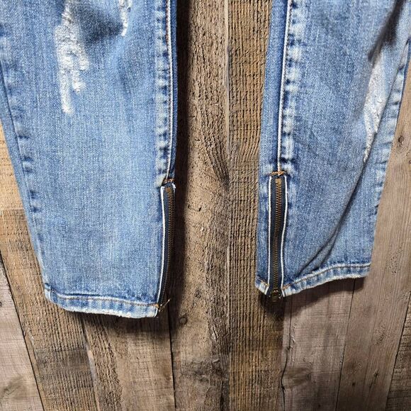 One by One Teaspoon Trashed Free Birds Rigid Skinny Jeans Extreme Distressed - Picture 3 of 8